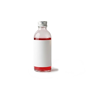 Supplement in liquid form in glass bottle